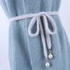 Moda Perla Cinturón Delgado Decorativo Para Mujer Combinación con Todo Falda Cuerda de Cintura Larga Sencilla Encaje Suéter Vestido Cadena de Cintura