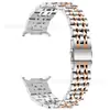 Adecuado para Smartwatches Samsung Watch8/9 con Correa de Acero Inoxidable Fina de Siete Perlas Integrada Samsung