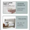 Cama Minimalista Italiana de Cuero Genuino, Estilo Sencillo de Diseñador, Adecuada para Dormitorios Principales Grandes y Pequeños, Cama Doble de 1.8m, Estilo Lujo Ligero