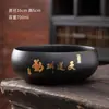 Cerámica Negra Lavado de Té Cerámica Gruesa Grande y Pequeño Lavado de Agua Tazas de Té Lavado de Pinceles Cenicero para Lavar Maceta Accesorios para Juego de Té Kung Fu