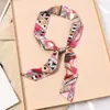 Asa de bolsa de corbata bolsa envuelta en cinta pequeña decoración de asa de bolso de seda pañuelo de seda cinta estrecha impresa de seda artificial larga
