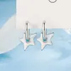 Pendientes Pequeños de Estrella de Cuerno Diseño de Nicho Únicos Exquisitos Colgantes de Estrella Estilo Genial Unisex Hip Hop Pendientes de Pareja