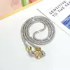 Cordão Longo para Celular com Miçangas Redondas Full Diamond e Cruz de Strass, Pingente de Bolsa com Miçangas Douradas, Venda Quente de Comércio Exterior, Estilo Popular Feminino
