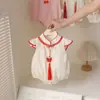 Enterizo Delgado de Verano para Bebé Ropa para Bebés Mono Estilo Hanfu Cheongsam para Niñas Pequeñas Clase A