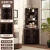 Nuevo Estante de Almacenamiento de Esquina Estilo Chino Gabinete de Esquina para Sala de Estar en Casa Estante de Almacenamiento Multicapa de Madera No Maciza Gabinete de Almacenamiento Simple en Forma de Abanico