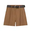 Moda Europeia e Americana Transfronteiriça Aliexpress Venda Quente Shorts Casuais Plissados com Cinto