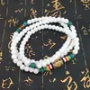Pulsera de tres círculos de imitación de granate de 6 mm estilo étnico pulsera multicírculo cuentas de Buda joya para jugar en la mano suministro en vivo bienestar