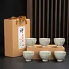 Juego de Té de Cerámica Jun Kiln Taza de Té Taza de Degustación Taza del Anfitrión Esmalte de Color Taza Individual Jianzhan Pequeño Regalo Vajilla de Té Lujo Ligero Retro
