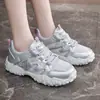 Tênis feminino C9005 com sensação confortável, modelo verão e outono 2026, sapatos casuais antiderrapantes para trilha com superfície em malha
