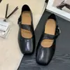 Primer Encuentro Verano 26 Zapatos Mary Jane Vintage para Mujer, Planos de Cuero Suave con una Sola Correa, Bailarinas Poco Profundas