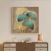 Hoja de Ginkgo Lujo Ligero Moderno Comedor Pintura Decorativa para Comedor Alto Sentido Entrada de Sala de Estar Pintura Colgante Mural de Pared Abstracto Atmosférico