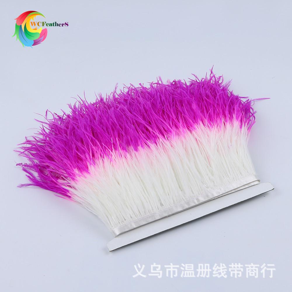 3 white and rose ostrich trims