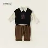 Envío gratis en ropa infantil Yubao: pantalones de otoño, ropa para niños, conjunto de tres piezas para niños, chaleco, camisa, conjunto de otoño, conjunto para niños