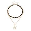 Collar gargantilla de cadena de clavícula con elemento de mariposa y estrella de mar para mujer, joyería transfronteriza de Europa y Estados Unidos, con dulce y genial cruz.