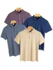 Camisa Polo Personalizada de Algodão Mercerizado com Amônia Líquida Frente e Verso Camiseta Masculina de Algodão Pima Manga Curta Business Polo Masculino de Alta Qualidade