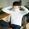 Suéter Transfronterizo para Hombre Suéter Cálido Base Ajustado Cuello Medio Alto Estilo Coreano Elegante Top de Punto