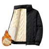Casaco de inverno quente de algodão com lã de cordeiro para homens, à prova de vento e resistente ao frio, tamanho grande, vestimenta casual de negócios