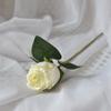 Decoración para el Hogar al por Mayor Flores Artificiales Hechas a Mano Flores Falsas con Borde Quemado Flores de Seda para Fotografía Rosas Pequeñas de un Solo Tallo con Borde Quemado