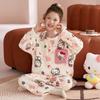 Pijamas de Veludo Coral para Meninos Outono e Inverno Novo Estilo Estudante Meninos Bebê Espessos Inverno Roupas de Casa de Flanela Infantil