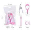 Ferramenta de Beleza para Cílios Conjunto de 4 Peças, Aplicador de Máscara para Aparar Sobrancelhas, Pente para Sobrancelhas, Conjunto Essencial de Curvador de Cílios para Iniciantes e Pessoas Preguiçosas