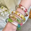 Pulsera Geométricamente Manchada de Resina Dopamina Colorida, Lujo Ligero, Pulsera de Nicho de Gama Alta, Pulsera Versátil Transfronteriza Europea y Americana