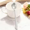 Cuchara Mezcladora de Mango Largo Girasol Plateado Alta Apariencia Estilo Ins Cereal de Desayuno Avena Nido de Pájaro Lujo Ligero Simple