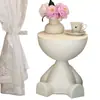 Mesa de Café Pequeña Plana Nueva de Estilo Crema de Moda para Sala de Estar, Mesa Auxiliar de Plástico Simple Creativa, Mesa de Esquina Estilo Ins para Dormitorio