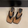 Sandalias de Suela Blanda para Verano para Mujer Nuevo Estilo Hada Francesa Plata Chanclas Sandalias de Dedo de Plataforma Zapatos de Playa
