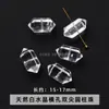 Cuentas Sueltas Cilíndricas de Cristal Blanco de Alta Transparencia Natural con Agujero, Cuentas Espaciadoras para Pulsera DIY de Múltiples Gemas con Forma de Zorro de Nueve Colas al por Mayor