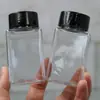 Em Estoque Grande 80ml Transparente Remédio para Peixe Pequeno Quadrado Pote de Lanche Temperos Garrafa de Doce Selada Pet Garrafa Vazia
