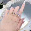 Mujing 2025 Nuevo Modelo Anillo Ovalado de Plata S925 8*11mm Clásico Versátil Huevo de Paloma Moda para Viajar en Transporte Público Transmisión en Vivo