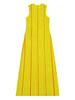 Vestido Midi Plissado Estilo Novo Primavera-Verão 2026 Sem Mangas Emagrecedor com Gola Redonda Pulôver, Elegante Vestido com Estampa de Linhas para Mulheres