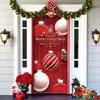 Decoración de Cubierta de Puerta de Navidad Tela de Fondo Verde de Navidad Cubierta de Puerta de Navidad Colgante de Puerta Decoración de Fiesta de Año Nuevo Tapiz de Cubierta de Puerta