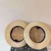 Sombrero de paja de rafia tejido a mano estilo francés para mujer, sombrero de sol elegante de encaje hueco para vacaciones de verano