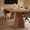 Mesa de jantar escandinava japonesa de madeira maciça para apartamento pequeno, estilo wabi-sabi, mesa de jantar de madeira maciça, mesa de negociação de designer, bancada longa