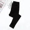 Jeans de Cintura Alta con Forro Polar Pantalones Skinny de Invierno para Mujer Ropa Exterior Pantalones Gruesos Pantalones Lápiz Ajustados Elásticos para Mujer