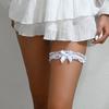 Bambú como ropa transfronteriza nueva chica dulce elegante encaje lazo anillo elástico para muslo P0350 blanco