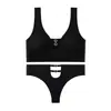 Ventas Directas de Fábrica de Artículos Populares Transfronterizos: Conjunto Deportivo Sexy de Tanga Cómodo Push-Up Inalámbrico Espalda Descubierta Calado en Forma de Corazón