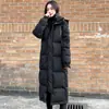 Moda de Invierno para Mujer 2025 Abrigo Largo hasta la Rodilla de Algodón con Relleno de Plumas Nuevo Estilo de Invierno para Estudiantes, Corte Holgado, Tallas Grandes, Chaqueta de Algodón Engrosada