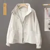 2026 Nova Jaqueta de Gola Alta Estilo Coreano para Primavera e Outono Feminina Solta Casual Temperamento Design de Cor Sólida Versátil Jaqueta Top