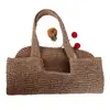 Bolso de Paja Simple y Versátil, Bolso de Mano Tejido a Mano de Gran Capacidad, Bolso de Hombro y Mano, Bolso de Playa para Vacaciones en la Costa, Bolso de Mujer