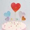 Enfeite de bolo de aniversário plug-in estrelas brilhantes cartão de amor estrelas de cinco pontas corações foscos estrelas cartão grande