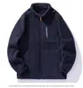 Chaqueta de polar para hombre, otoño e invierno, cuello alto, forro polar, engrosada, juvenil, lana de cordero, chaqueta polar cálida