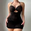 Comercio Exterior Transfronterizo de Amazon Lencería Sexy para Mujer Malla Transparente de Encaje Conjunto de Dos Piezas de Camisón de Tentación con Tanga