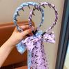 Tiara de Laço Kuromi Kidsren's Faixa de Cabelo Fofa para Meninas Lenço de Seda Faixa de Cabelo Trançada Tiara Dentada Acessórios de Cabelo para Meninas Personalização