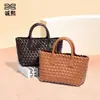 Bolso Tejido Artesanal Vintage Francés Cesta Portátil para Verduras Bolso para Mujer 2025 Nuevo Bolso de Hombro Cruzado de Gama Alta Combinable con Todo