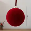 Amazon nuevo adorno de bola de Navidad flocado de terciopelo DIY decoración de árbol de Navidad burdeos adorno colgante de bola única único