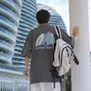 Suministro Directo de Fábrica 220g Peso Pesado Estampada Manga Corta Unisex Ropa de Verano Protección Solar Estilo Japonés Camiseta Fresca de Secado Rápido para Hombre