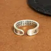 Anillo de plata de ley S999 con mantra de seis palabras del Sutra del Corazón para hombres y mujeres, anillo de pareja, estilo retro, plata pura, moda nacional, joyería de estilo antiguo