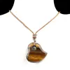 2334-Collar de Ágata Corazón de Cristal Natural Corazón de Melocotón Torcido Colgante 30mm Suministro de Colgante para Joyería DIY